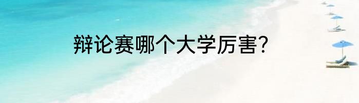 辩论赛哪个大学厉害？