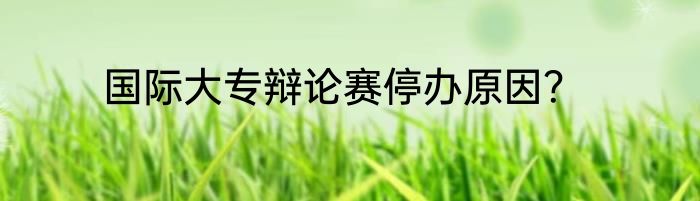 国际大专辩论赛停办原因？