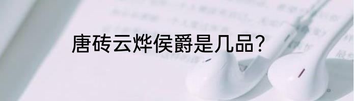 唐砖云烨侯爵是几品？