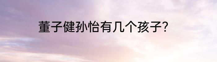 董子健孙怡有几个孩子？