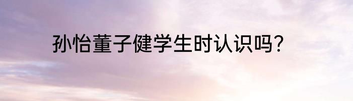 孙怡董子健学生时认识吗？