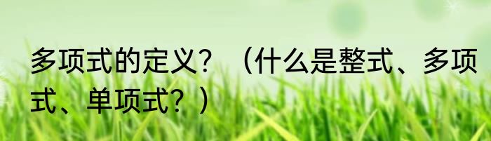 多项式的定义？（什么是整式、多项式、单项式？）