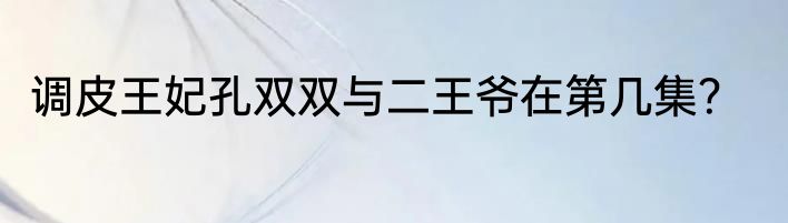 调皮王妃孔双双与二王爷在第几集？