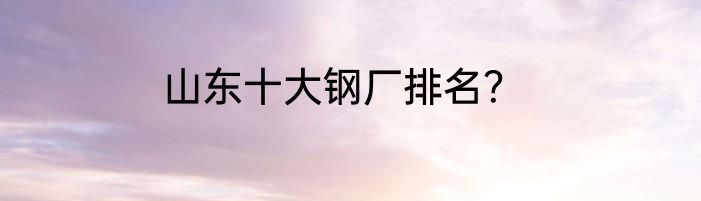 山东十大钢厂排名？