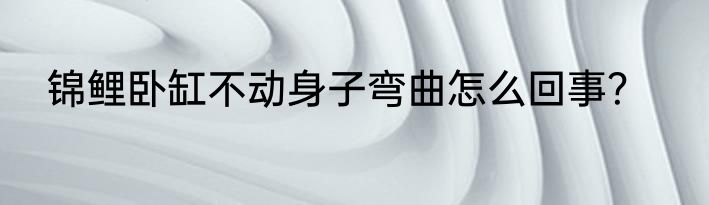 锦鲤卧缸不动身子弯曲怎么回事？
