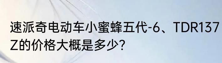 速派奇电动车小蜜蜂五代-6、TDR137Z的价格大概是多少？