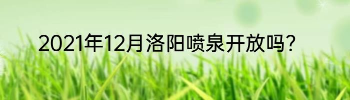2021年12月洛阳喷泉开放吗？