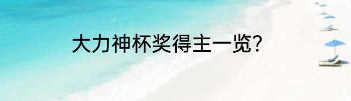 大力神杯奖得主一览？
