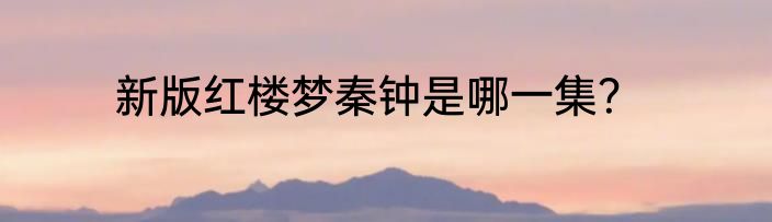 新版红楼梦秦钟是哪一集？