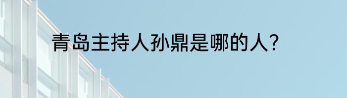 青岛主持人孙鼎是哪的人？