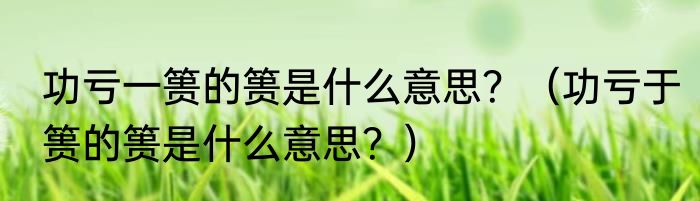 功亏一篑的篑是什么意思？（功亏于篑的篑是什么意思？）