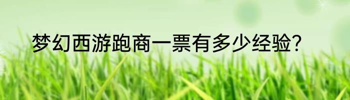 梦幻西游跑商一票有多少经验？