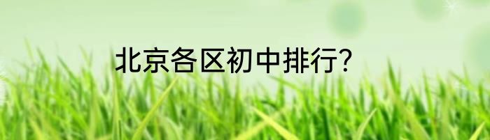 北京各区初中排行？