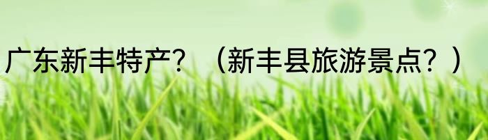 广东新丰特产？（新丰县旅游景点？）