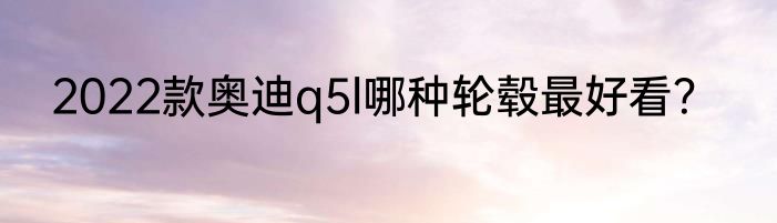 2022款奥迪q5l哪种轮毂最好看？