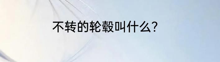 不转的轮毂叫什么？
