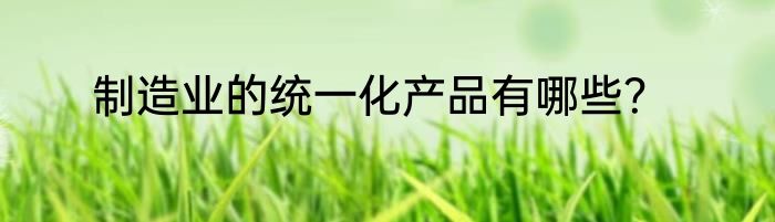 制造业的统一化产品有哪些？