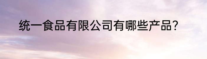 统一食品有限公司有哪些产品？