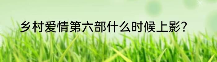 乡村爱情第六部什么时候上影？