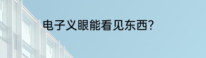电子义眼能看见东西？