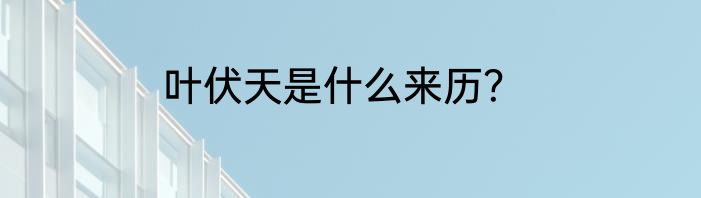 叶伏天是什么来历？