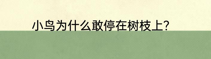 小鸟为什么敢停在树枝上？