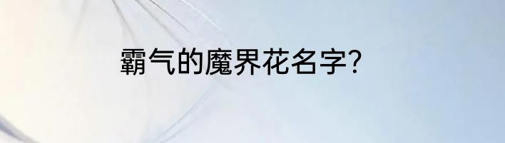 霸气的魔界花名字？