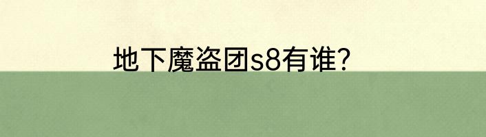 地下魔盗团s8有谁？