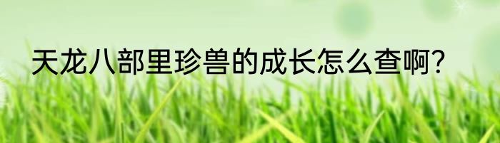 天龙八部里珍兽的成长怎么查啊？