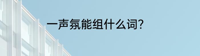 一声氛能组什么词？