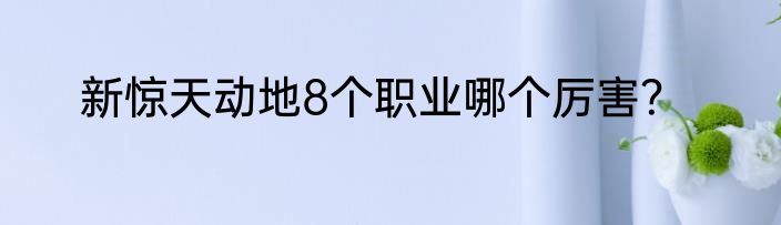 新惊天动地8个职业哪个厉害？