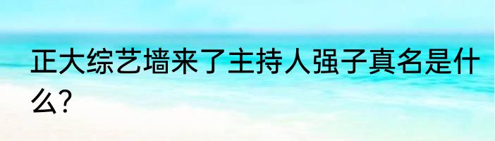 正大综艺墙来了主持人强子真名是什么？