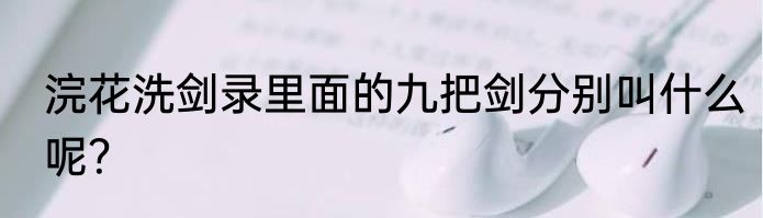 浣花洗剑录里面的九把剑分别叫什么呢？