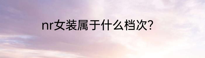 nr女装属于什么档次？