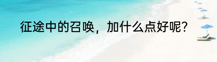 征途中的召唤，加什么点好呢？