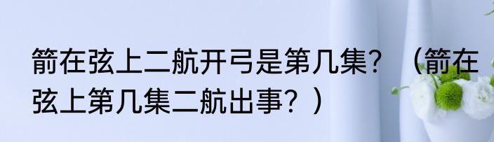 箭在弦上二航开弓是第几集？（箭在弦上第几集二航出事？）