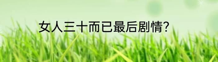女人三十而已最后剧情？