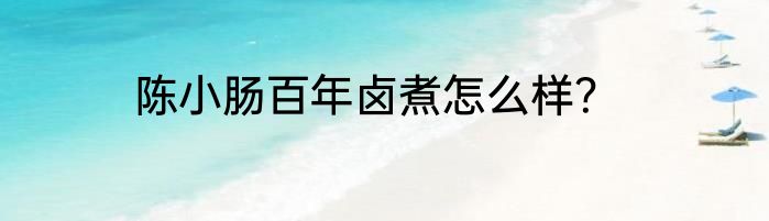 陈小肠百年卤煮怎么样？