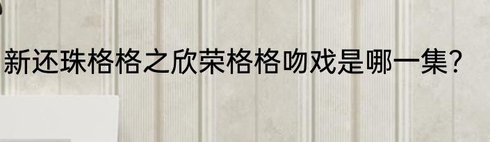 新还珠格格之欣荣格格吻戏是哪一集？