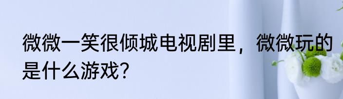 微微一笑很倾城电视剧里，微微玩的是什么游戏？