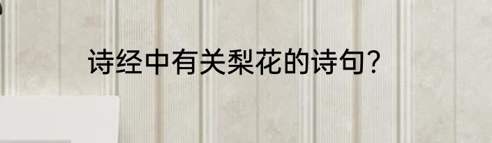 诗经中有关梨花的诗句？