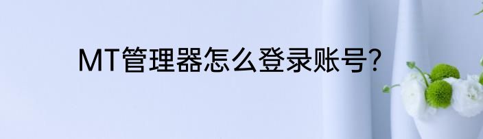 MT管理器怎么登录账号？