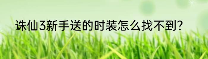 诛仙3新手送的时装怎么找不到？