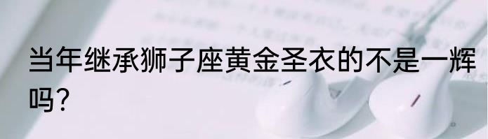 当年继承狮子座黄金圣衣的不是一辉吗？