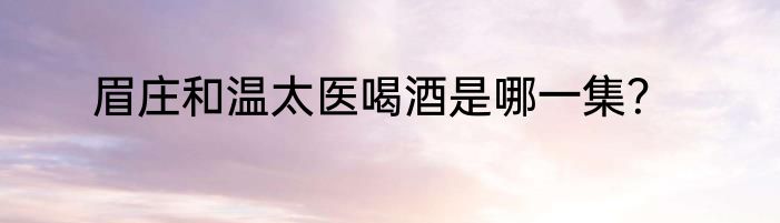 眉庄和温太医喝酒是哪一集？