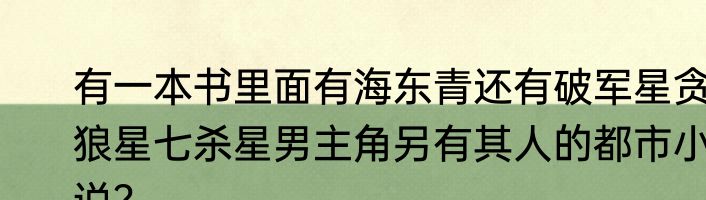 有一本书里面有海东青还有破军星贪狼星七杀星男主角另有其人的都市小说？
