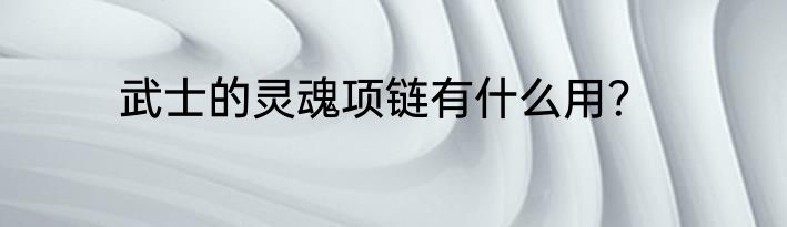 武士的灵魂项链有什么用？