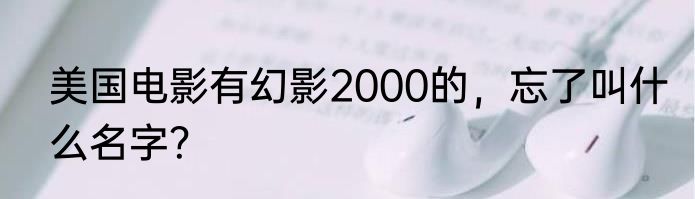 美国电影有幻影2000的，忘了叫什么名字？