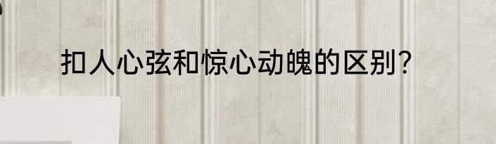 扣人心弦和惊心动魄的区别？