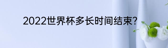 2022世界杯多长时间结束？